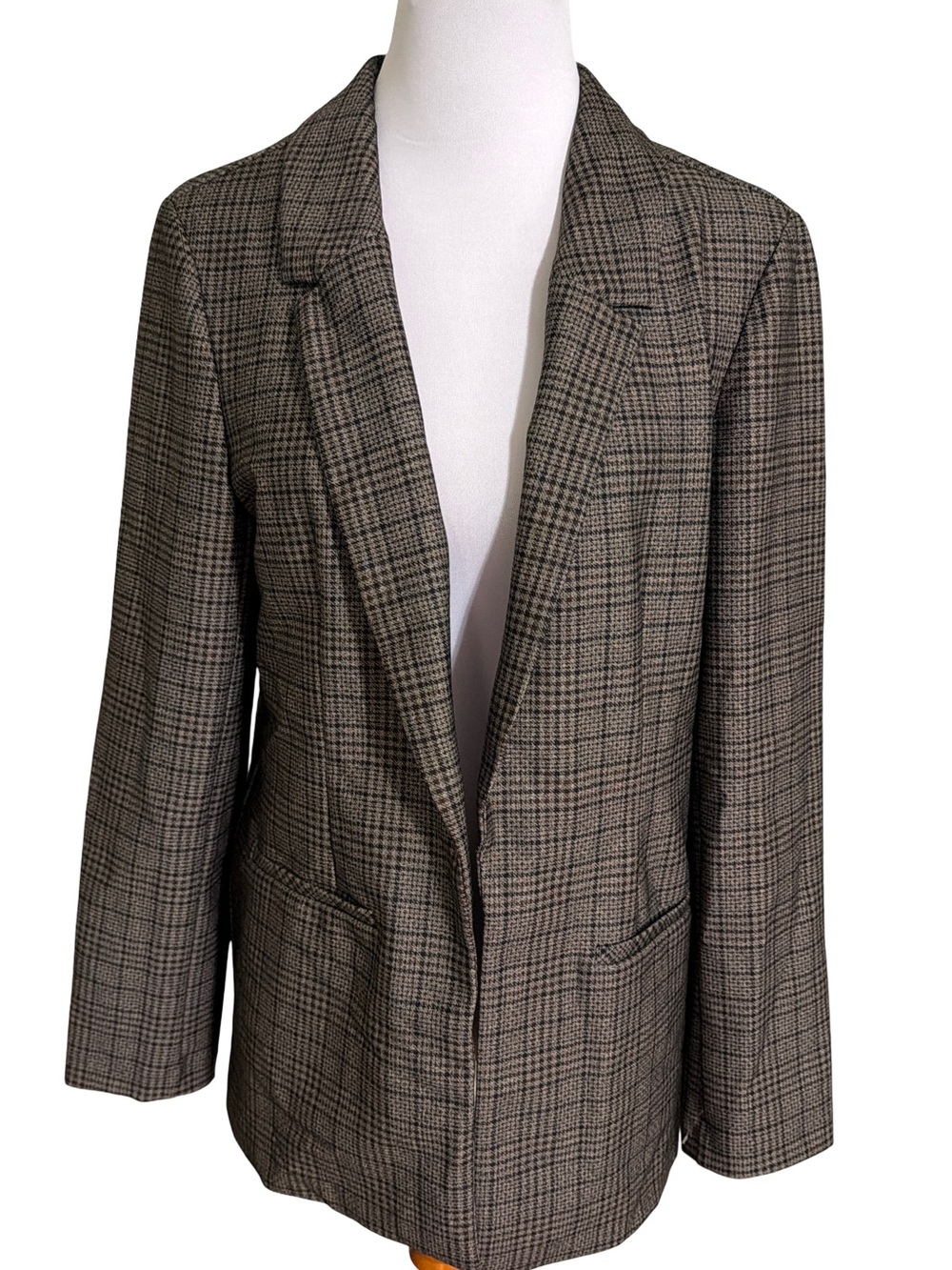 Nanette Lepore Brown Plaid Blazer Large